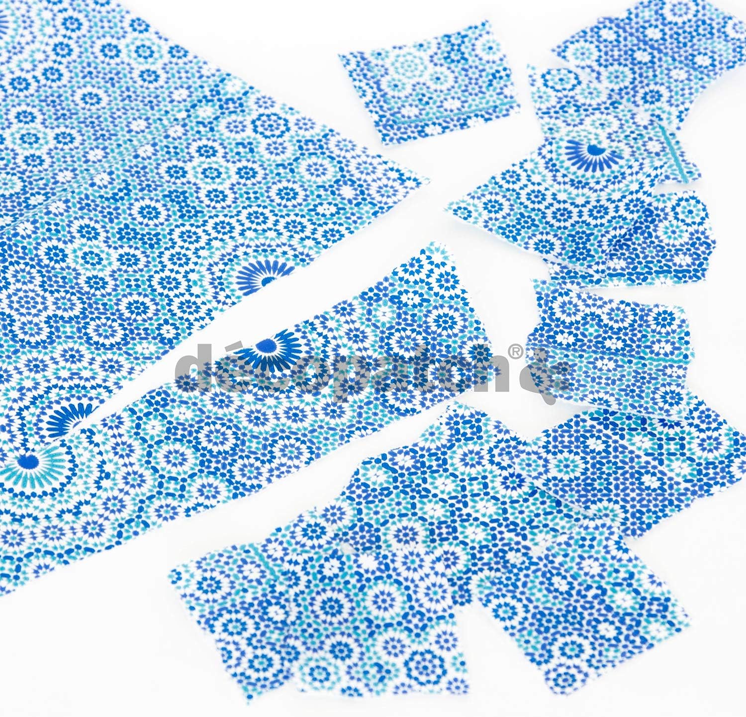 Clairefontaine décopatch Blues Mosaic Paper, 30 x 40 cm, Pack of 3 Sheets