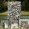 Artificial Luxury‌ Flower Wall Panels, Gorgeous 3D Silk Floral Backdrop for Wedding, Baby Show, Party and Home Decor, Quick Assembly/Storage, Eco ＆ Pet Friendly, 2 pcs, Each Panel 2 * 8 ft.