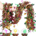 4Pcs Hawaiian Tinsel Garland Tropical Decorations for Hawaii Party Supplies | Glitter Tropical Summer Garland Decorations for Summer Garlands Hawaii Flower Banner Holiday Decor