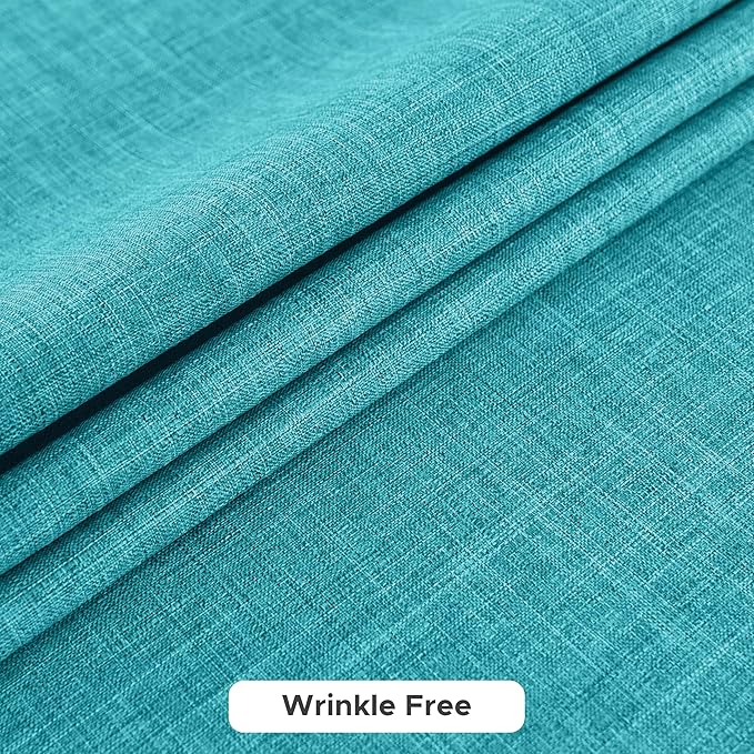 Fitable Faux Linen Tablecloths for Rectangle Tables: Water & Stain Resistant Farmhouse Table Cloth, Washable Burlap Textured Table Covers for Kitchen Dining Party(2 Pack, 60x120 Inch, Teal)