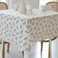 Pastoral Square Tablecloth - 52 x 52 Inch - Beige Linen Table Cloth - Washable Table Cover with Dust-Proof Wrinkle Resistant for Restaurant, Picnic, Bistro, Indoor and Outdoor Dining, Green Leaf