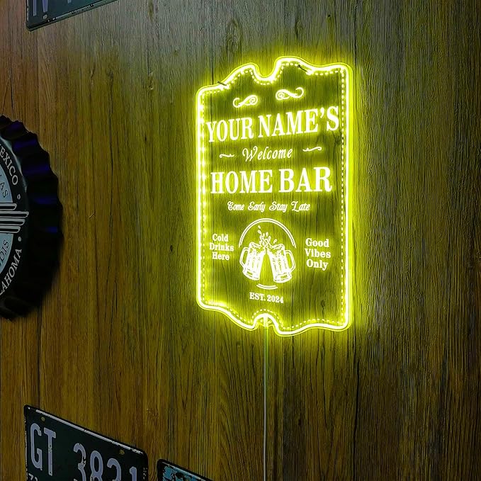 ADVPRO Personalized Your Name Home Bar RGB Dynamic Glam LED Sign - Cut-to-Edge Shape - Smart 3D Decoration - Multicolor Signage st06s64-fnd-p11c-tm-c