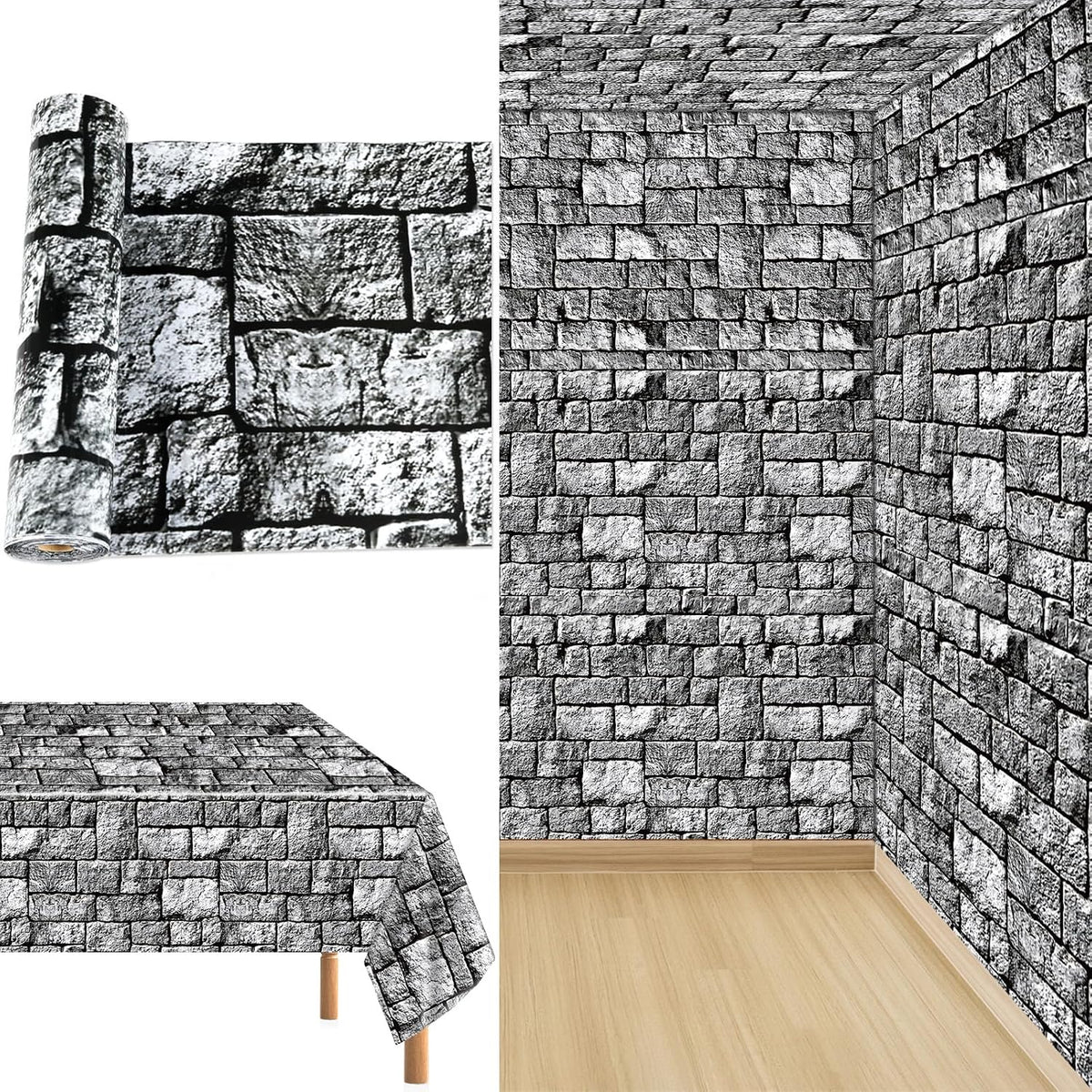 party greeting Stone Wall Backdrop Tablecloth Roll 200FT x 51 Inch
