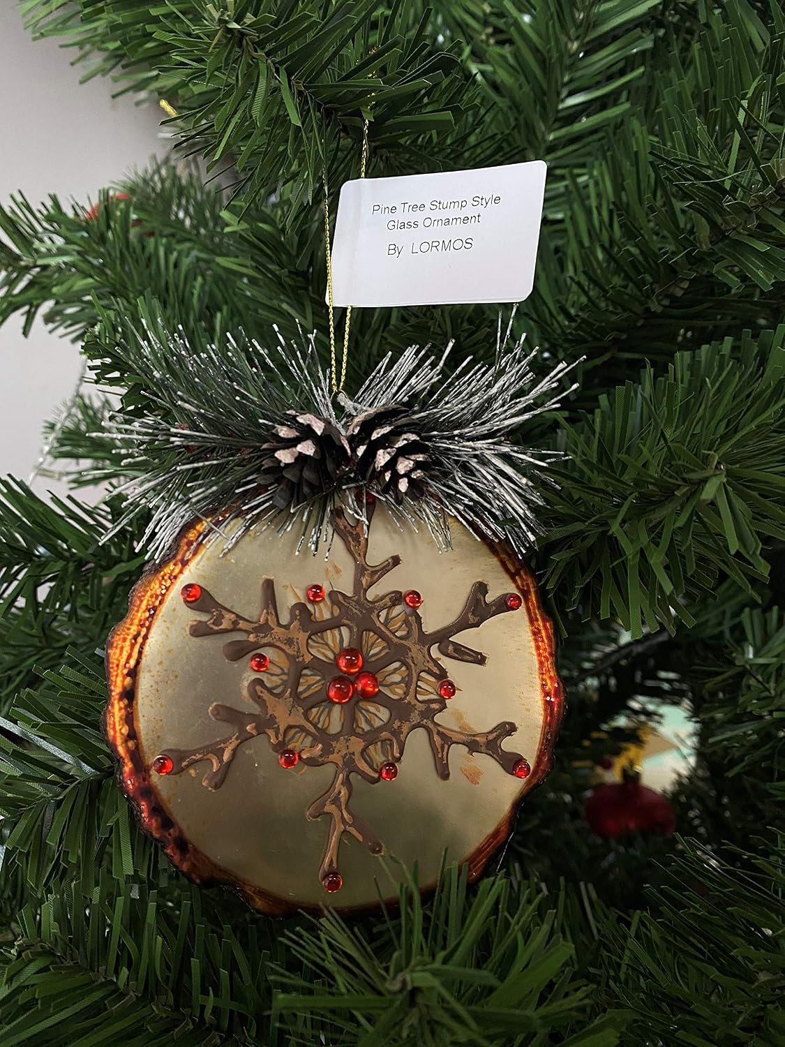 Glass Blown Ornaments for Christmas Tree Pine Tree Stump