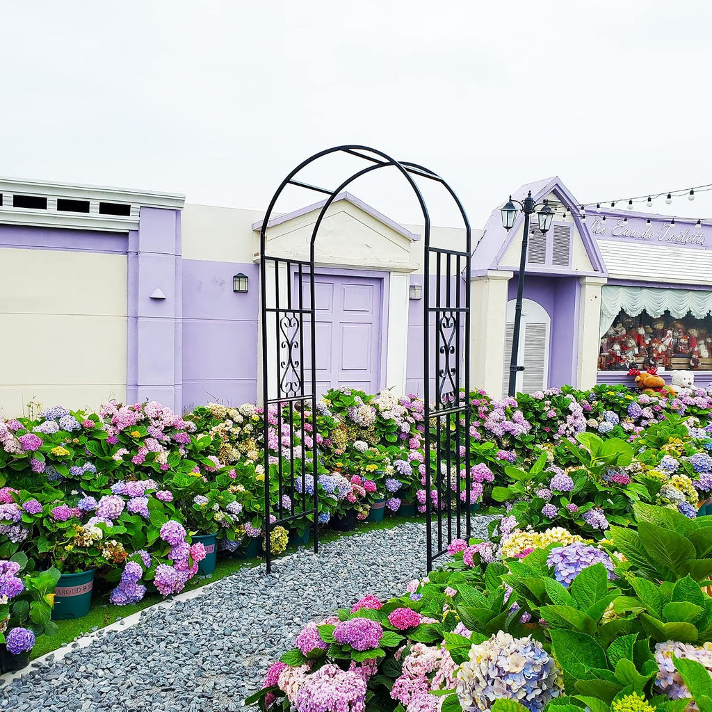 metal garden archway, 100"h x 45"w curved arbor, package contents