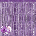 4 Pack Light Purple Fringe Curtain Backdrop, 3.2Ft x 6.6Ft Metallic Tinsel Foil Fringe Streamers Curtains Background for Photo Booth Birthday Baby Shower Party Thanksgiving Christmas Decorations