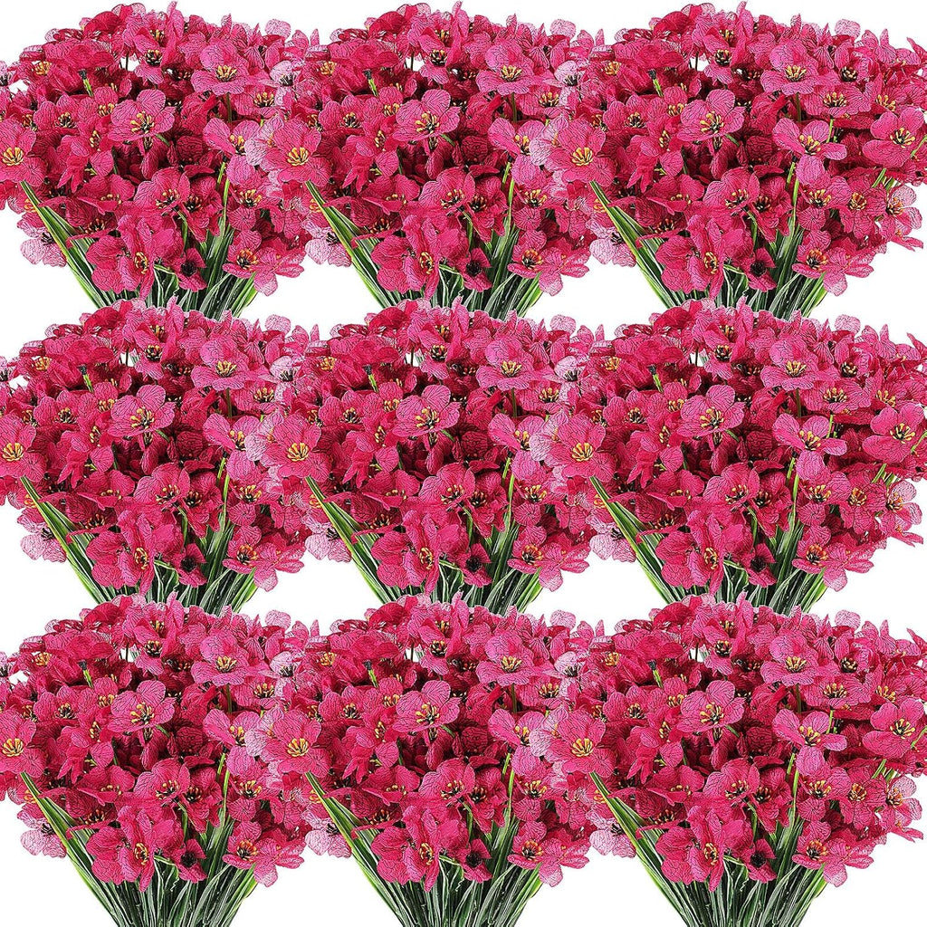 lyrow violet artificial flowers, cluster, rosy, main product view