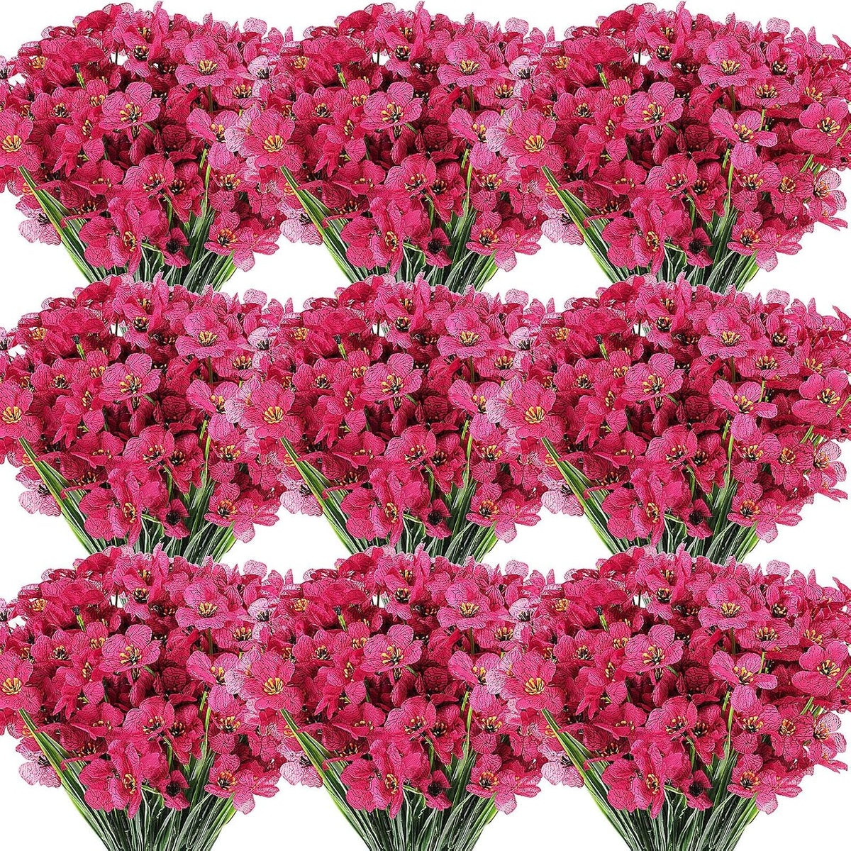 lyrow violet artificial flowers, cluster, rosy, main product view