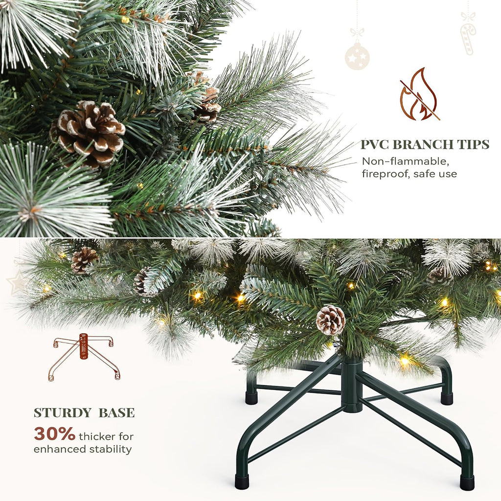yitahome 4.5ft prelit christmas tree w/pine cones &, package contents