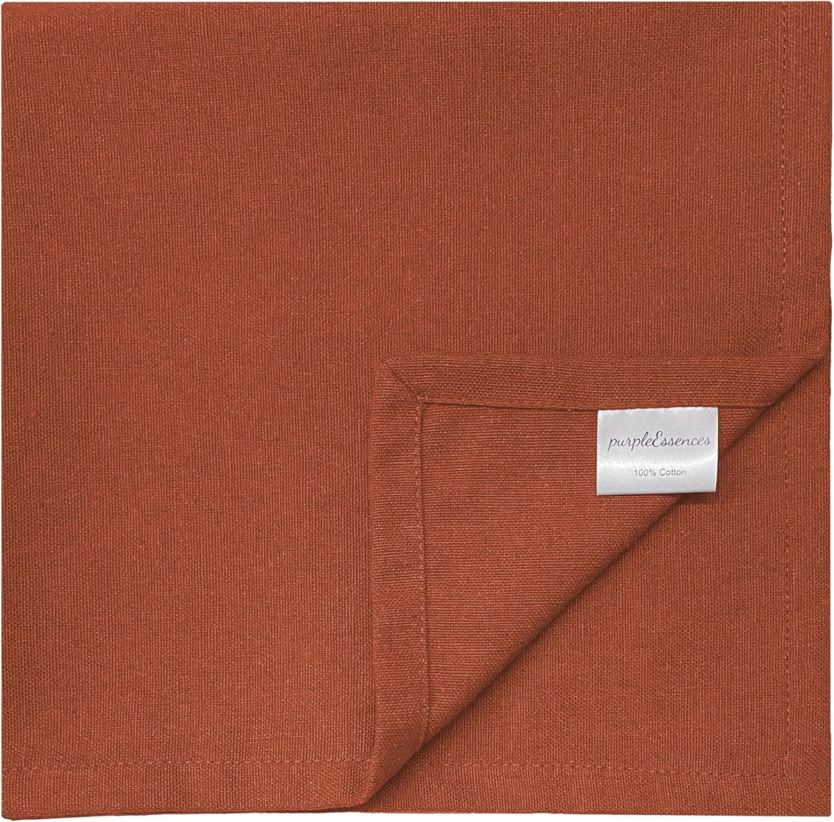 PurpleEssences Cloth Dinner Napkins 18x18 in Set of 12 - Rust