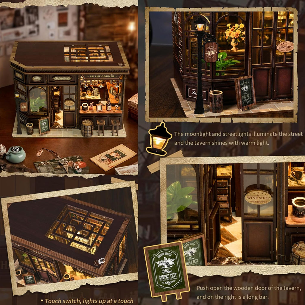 isseve book nook kit, miniature house kit dollhouse, package contents