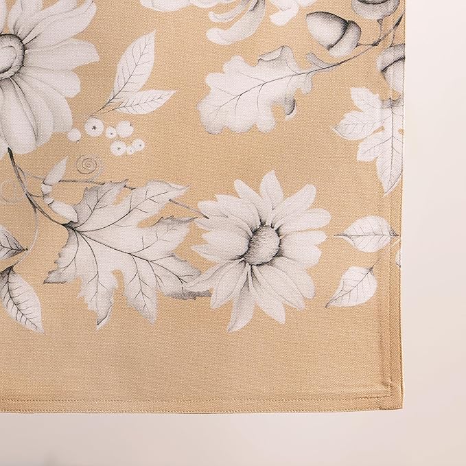 Maison d' Hermine Table Runner 100% Cotton Double Layer Table Runners 72 inches Long for Thanksgiving Christmas Decorations Home Kitchen Dining Party Wedding (Pretty Autumn, 14.5" x 72")