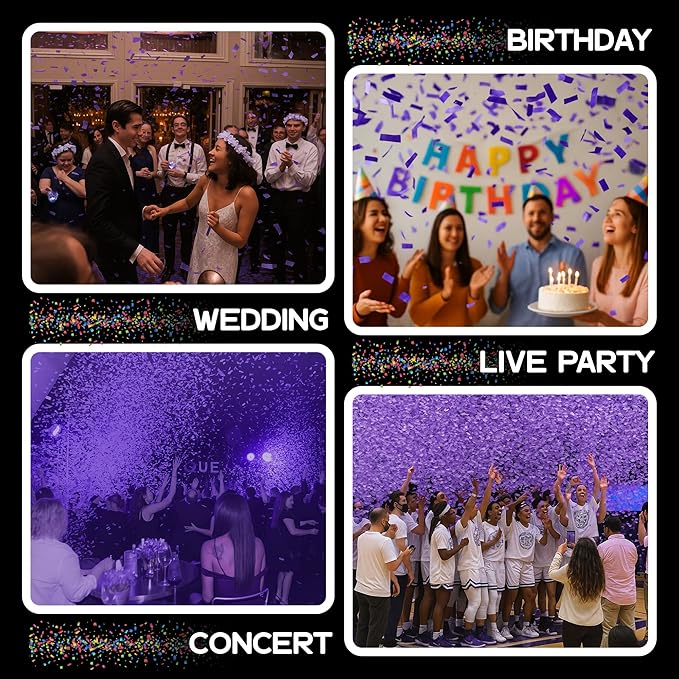 Ultimate Confetti, Purple Biodegradable Confetti - Rectangular Fluttering Tissue Paper Confetti for Cannon and Launcher use – Best for Gender Reveal, Parties, Concerts and Weddings - 20 lb, 320 oz