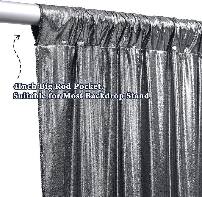 Outpain Thick 30 ft x 10 ft Black Black Sequin Backdrop Curtain for Parties, Wrinkle Free Glitter Photo Backdrop Drapes 6 Panels 5x10ft Black Black Back Drop Cloth for Wedding Photography Background