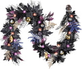 decorbyhannah 6ft halloween garland for mantle with lights, main product view