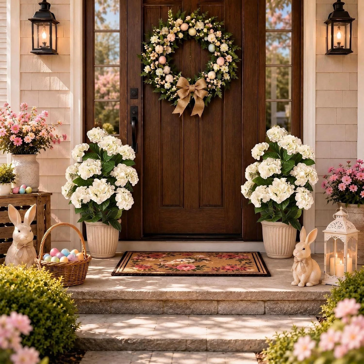 hydrangea artificial tree flowers for outdoor faux bush showing dimensions