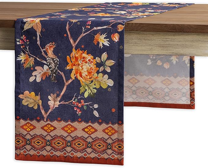 Maison d' Hermine Table Runner 100% Cotton Single Layer Table Runners 36 inches Long for Thanksgiving Christmas Decorations Home Kitchen Dining Party Wedding (Kelim - Infinity, 14.5" x 36")