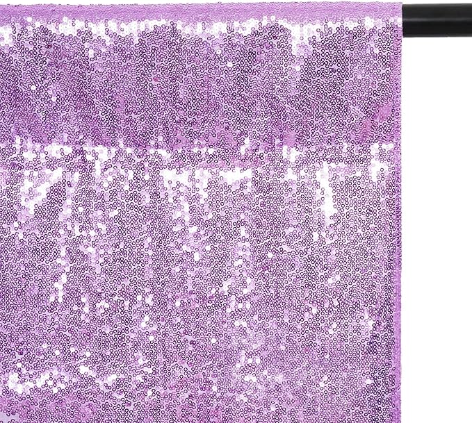 Poise3EHome 10Ft x 10Ft Lavender Sequin Backdrop, Glitter Thick Satin Sequin Background Drapes, Sparkly Opaque Photography Curtain Backdrop for Wedding Party Holiday Festival Decor
