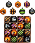 Valery Madelyn 16ct Halloween Ornaments Tree Decorations Indoor 2 Inch | Black Cat Castle Vintage Variety Hanging Ball Ornaments Set for Small Tree, Cute Holiday Party Home Decor