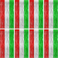 8 Pack Christmas Photo Backdrop, 3.28 FT x 7.05 FT Red Silver Green Party Streamer, Metallic Foil Fringe Curtains Tinsel Backdrop, Christmas Photo Booth Props Door Decor Party Supplies