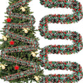 295 feet christmas tinsel garland, red, green, silver, main product view