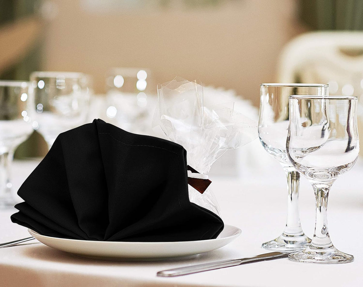 Utopia Kitchen Cotton Blend Black Cloth Napkins [24 Pack, 18x18 Inch]