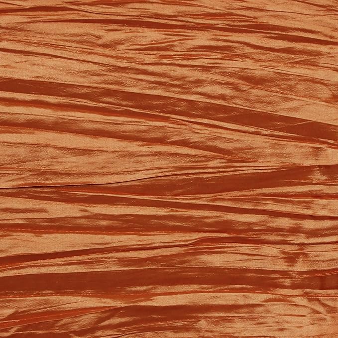 YOUR CHAIR COVERS - 90 x 132 inch Rectangular Crinkle Taffeta Tablecloth - Burnt Orange, Rectangle Table Linens for 6 ft Rectangular Tables, Wedding Crushed Table Cloth