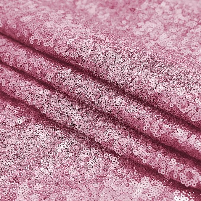 Sugargirl Pink Sequin Backdrop Curtain 2 Panels 2FTx8FT Glitter Pink Background Drapes Sparkle Photography Backdrop for Party Wedding Birthday Wall Decoration