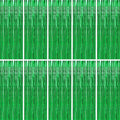 BTSD-home 10 Pack Green Foil Fringe Curtain, Metallic Photo Booth Backdrop Tinsel Door Curtains for St Patricks Day Birthday Bridal Baby Shower Bachelorette Christmas Party Decorations(8ft x 3ft)