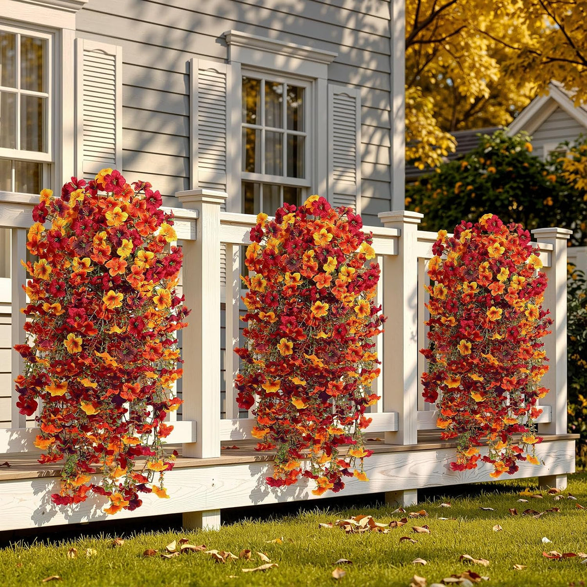 upgrade big artificial hanging fall flowers for outdoors, package contents