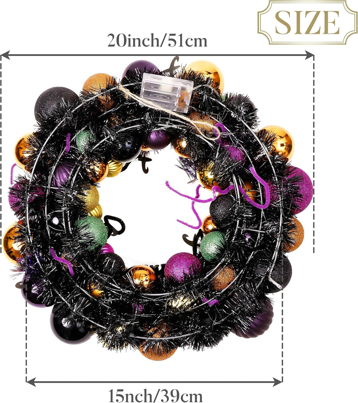 Valery Madelyn Halloween Decorations 20" Pumpkin Wreath for Front Door