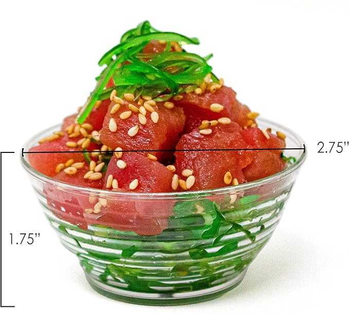 50 Pack 3 oz. Asian-Style Clear Mini Dessert Cups, Party Cups for Appetizer Bowls and Disposable Dessert Bowls, Jello Shots, Mini Dessert Cup for Fancy Shooter Cups