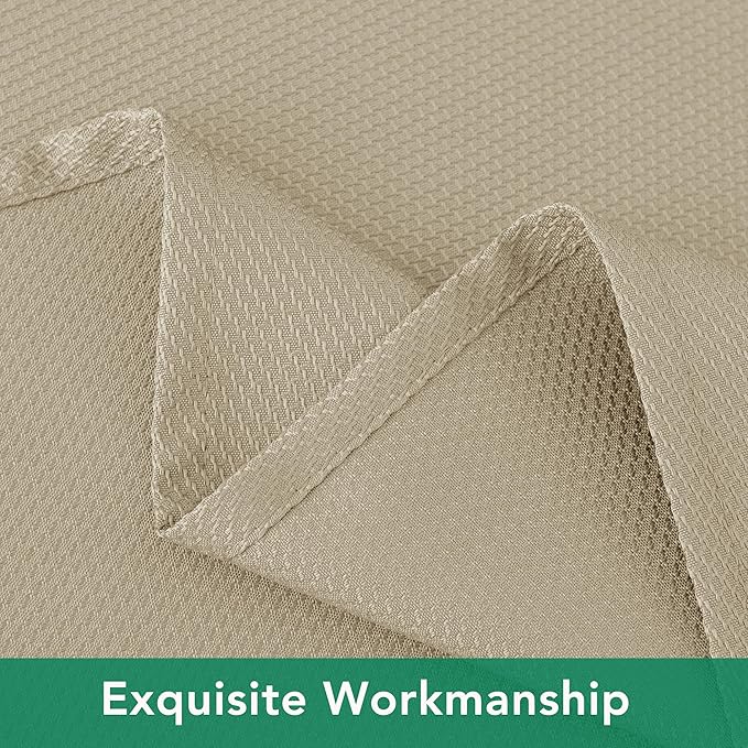 Biscaynebay 2 Pack Textured Fabric Round Tablecloths 60'' for Tables diameters from 28" to 48", Natural Table Cloth Water Resistant Small Folding Table Covers for Dining Kitchen Wedding Parties