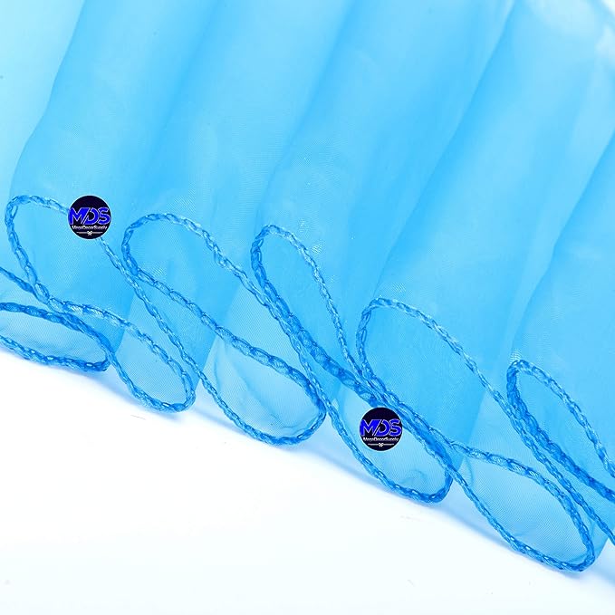 MDS Pack of 100 PCS Organza Chair Sashes Wider Dining Chair Bows Ribbon Tie Back for Wedding Party Birthday Bridal Shower Reception Event Banquet Home Chair Cover Decoration - Blue