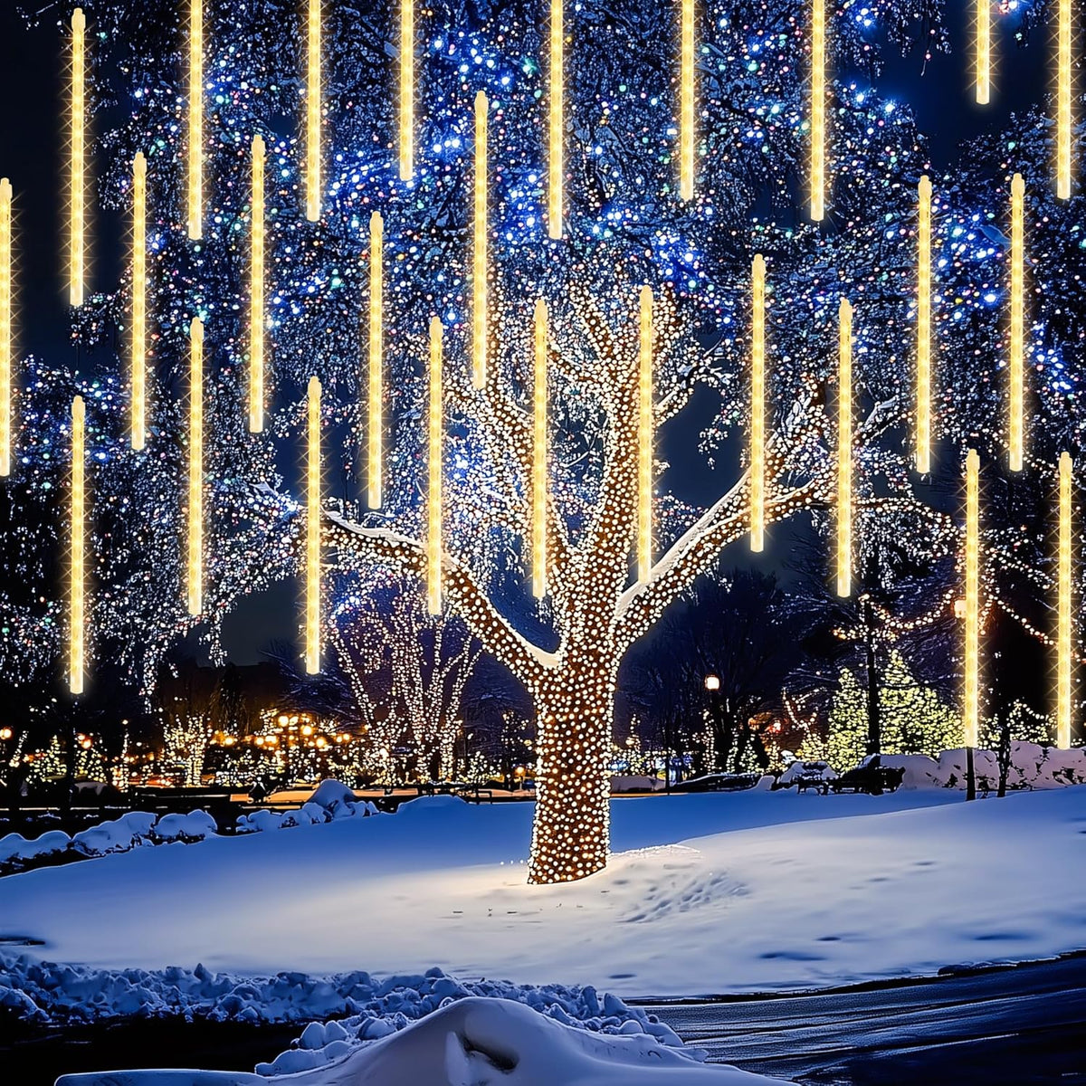 dazzle bright 864 led christmas light, meteor shower, main product view