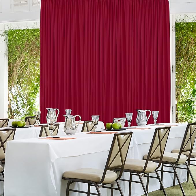 AK TRADING CO. 10 feet x 10 feet Polyester Backdrop Drapes Curtains Panels with Rod Pockets - Wedding Ceremony Party Home Window Decorations - Burgundy (DRAPE-5x10-BURGUNDY)
