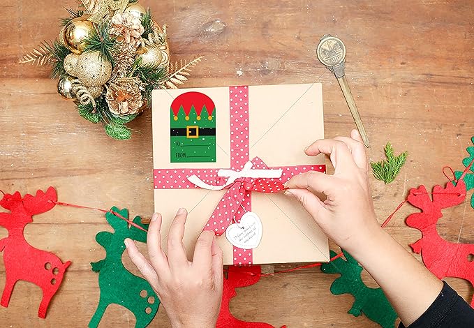 Christmas Gift Tags Self Adhesive Stickers - Christmas Stickers - Xmas Wrapping Paper Decorations Gift Tags for Presents to from Sticker 276Pcs
