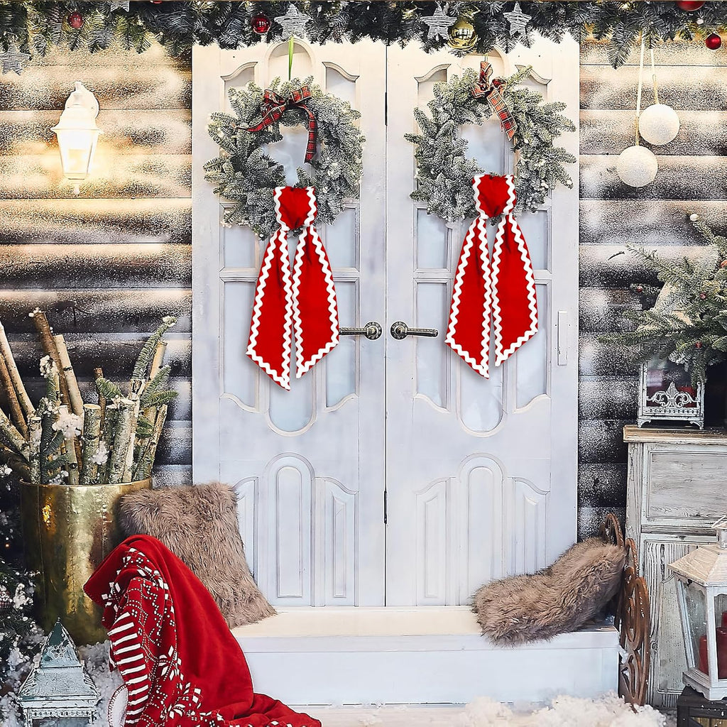 Wreath Sash for Front Door Red Cotton Wreaths Satin Sash Burlap Garland Ribbon Accessories for Wreath Yard Doorway Indoor Outdoor Bow Bridal Shower Home Decor,5.11 x 55.1