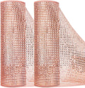Ribbli 2 Rolls Rose Gold Mesh Ribbon,10 inch x 30 feet(10Yard) Each Roll,Metallic Rose Gold with Wide Foil,Valentine's Day Ribbon for Wreath Swags and Decorating