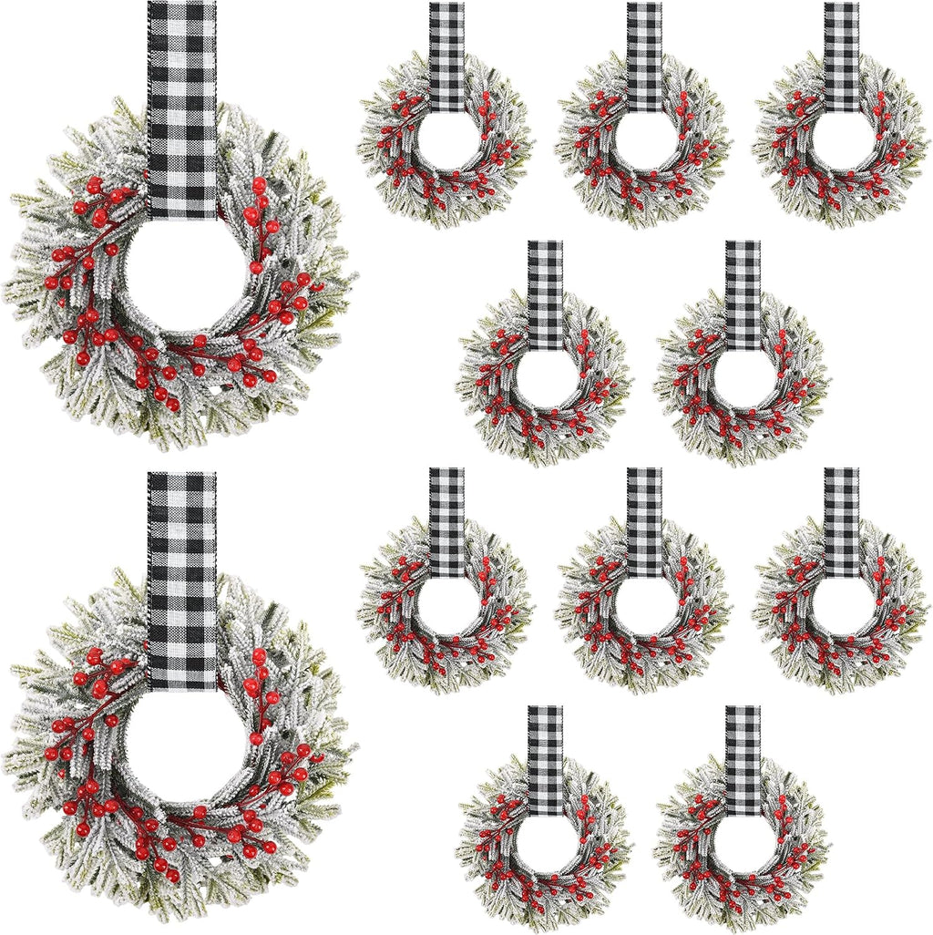 9.5'' small christmas kitchen cabinet wreaths with adjustable, main product view