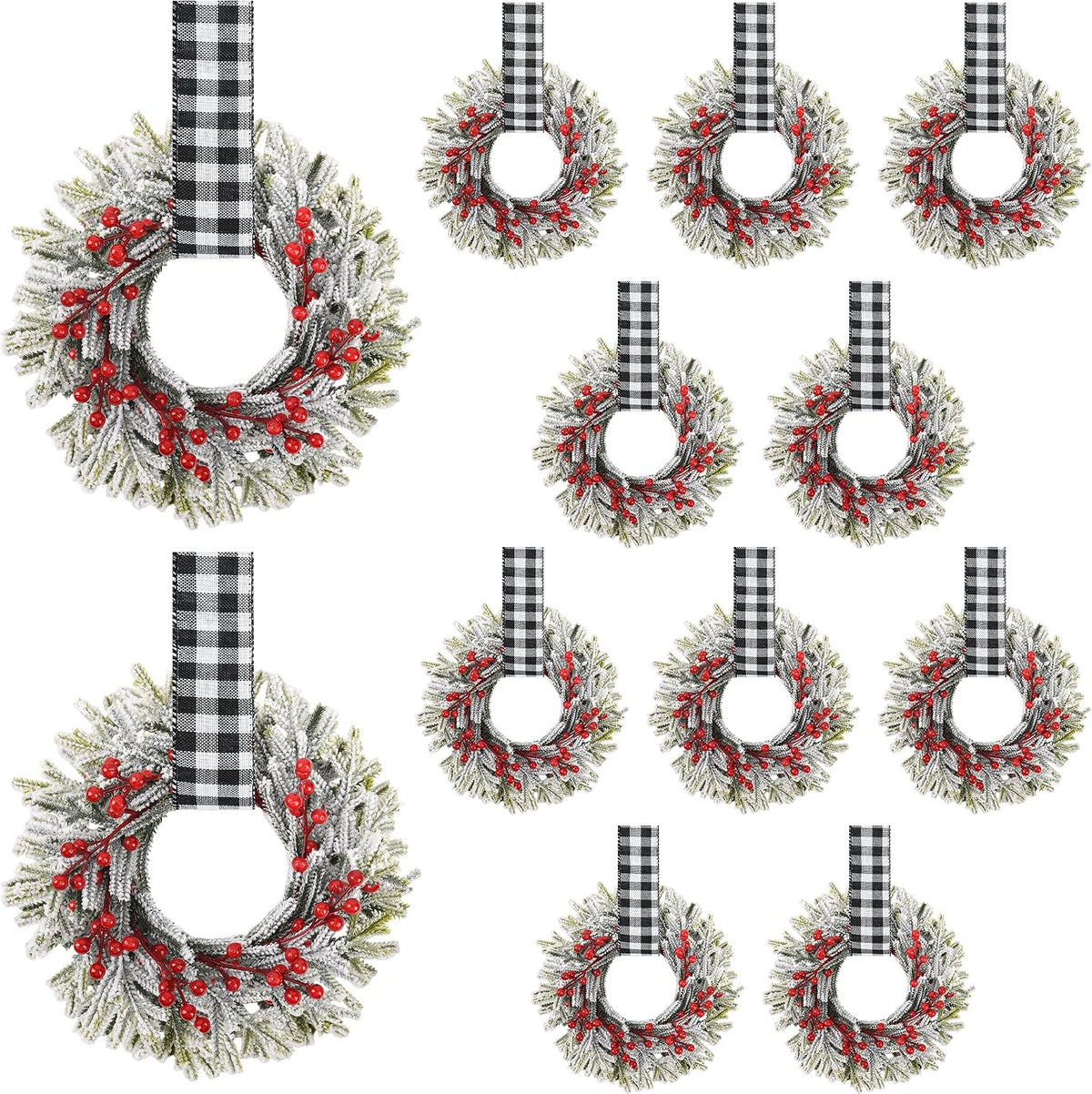 9.5'' small christmas kitchen cabinet wreaths with adjustable, main product view