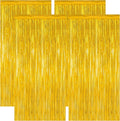 4 Pack 2025 Graduation Party Decorations, 3.28 x 7.05 Feet Gold Grad Curtains, Metallic Gold Backdrop Curtain Class of 2025 Backdrop Party Streamer, Congrad Backdrop Grad Decor 2025