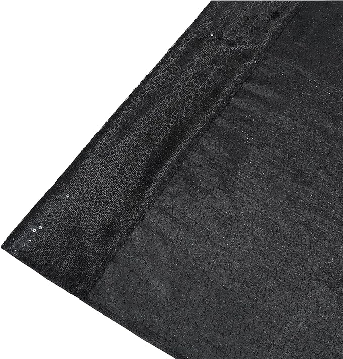 Eternal Beauty Black Thick Sequin Backdrop, 10x10 Ft Halloween Glitter Background Curtains for Shimmer Photography Party Wedding Birthday Back Drop Decor