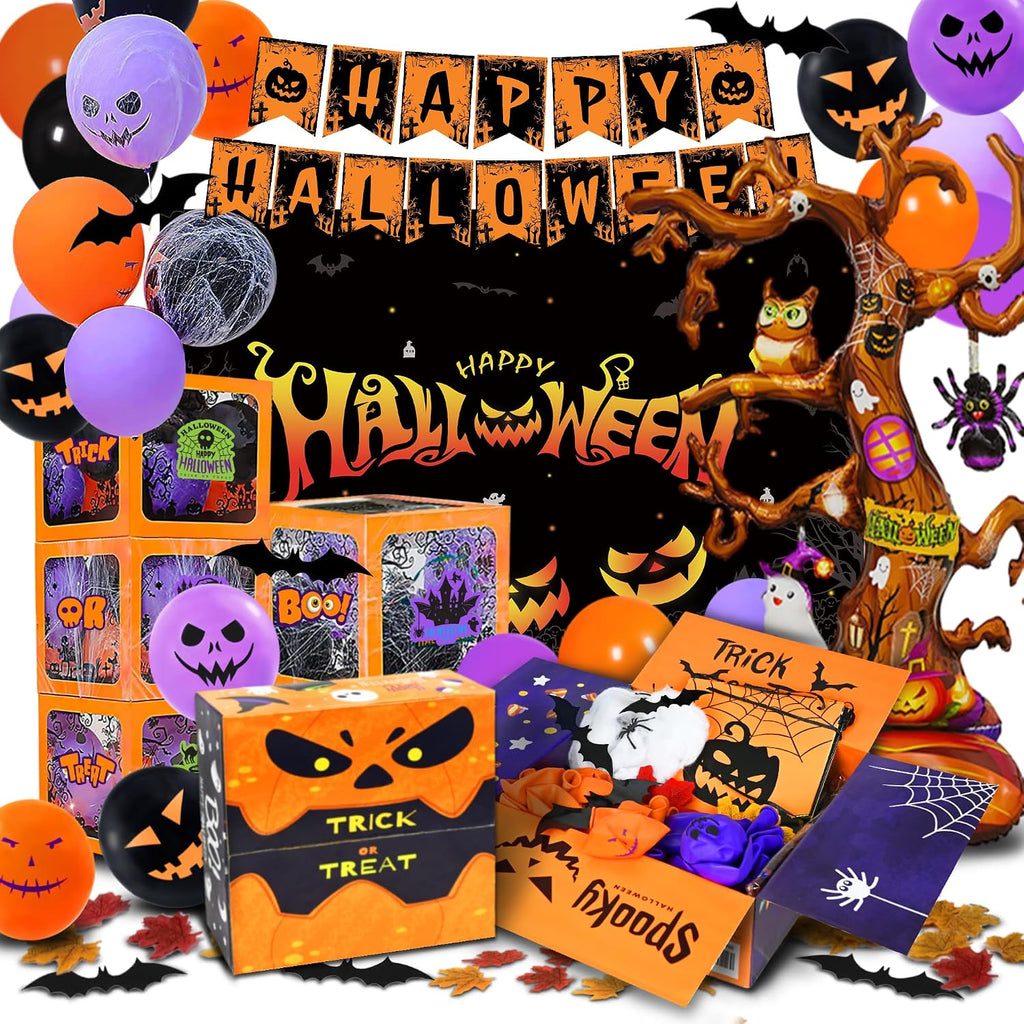 halloween party decorations kit, 43" giant tree balloon showing dimensions