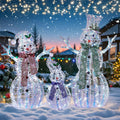 large christmas snowman family decorations with iridescent rattan, main product view