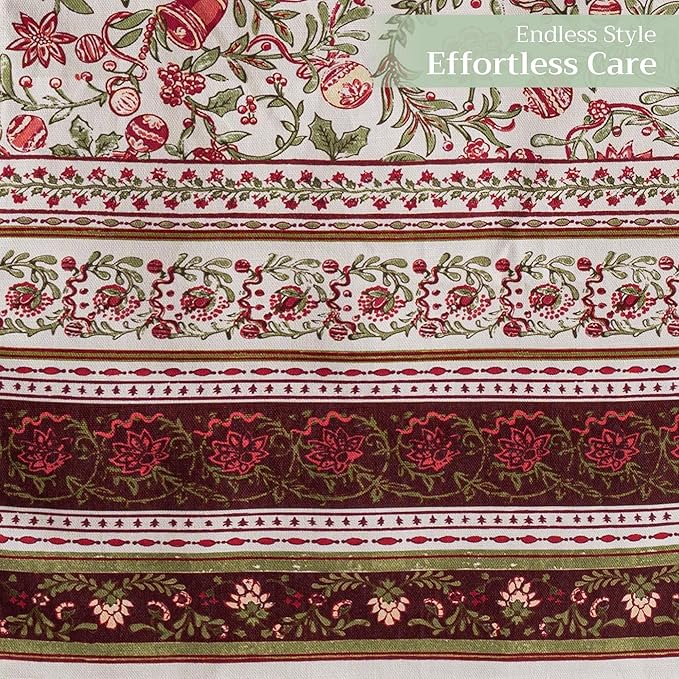 Maison d' Hermine Table Runner 100% Cotton Double Layer Table Runners 108 inches Long for Thanksgiving Christmas Decorations Home Kitchen Dining Party Wedding (Reveillon Au Jardin, 14.5" x 108")