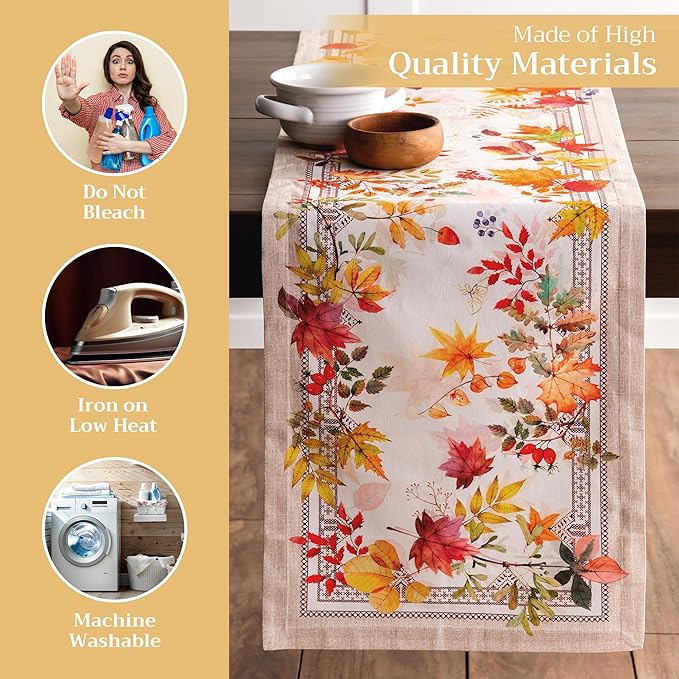 Maison d' Hermine Table Runner 100% Cotton Single Layer Table Runners 72 inches Long for Thanksgiving Christmas Decorations Home Kitchen Dining Party Wedding (Amarante, 14.5" x 72")