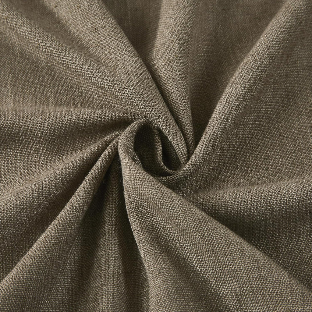vision home brown linen pinch pleated semi sheer, side view