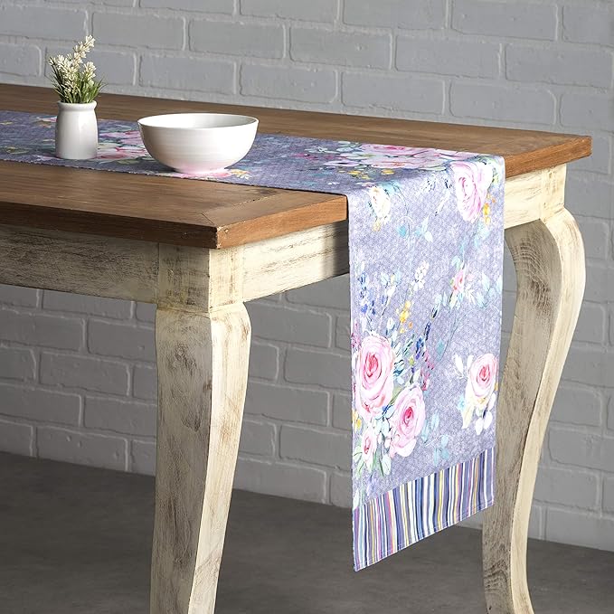 Maison d' Hermine Table Runner 100% Cotton Double Layer Table Runners 72 inches Long Decorative for Home Dining Party Wedding Bridal Shower Spring Summer (Sweet Rose Lavender - Lush, 14.50" x 72")