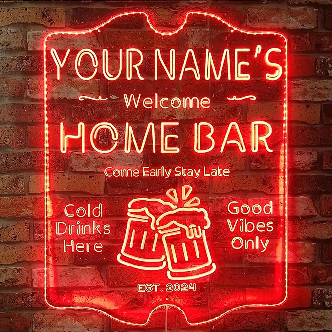 ADVPRO Personalized Your Name Home Bar RGB Dynamic Glam LED Sign - Cut-to-Edge Shape - Smart 3D Decoration - Multicolor Signage st06s32-fnd-p11-tm-c